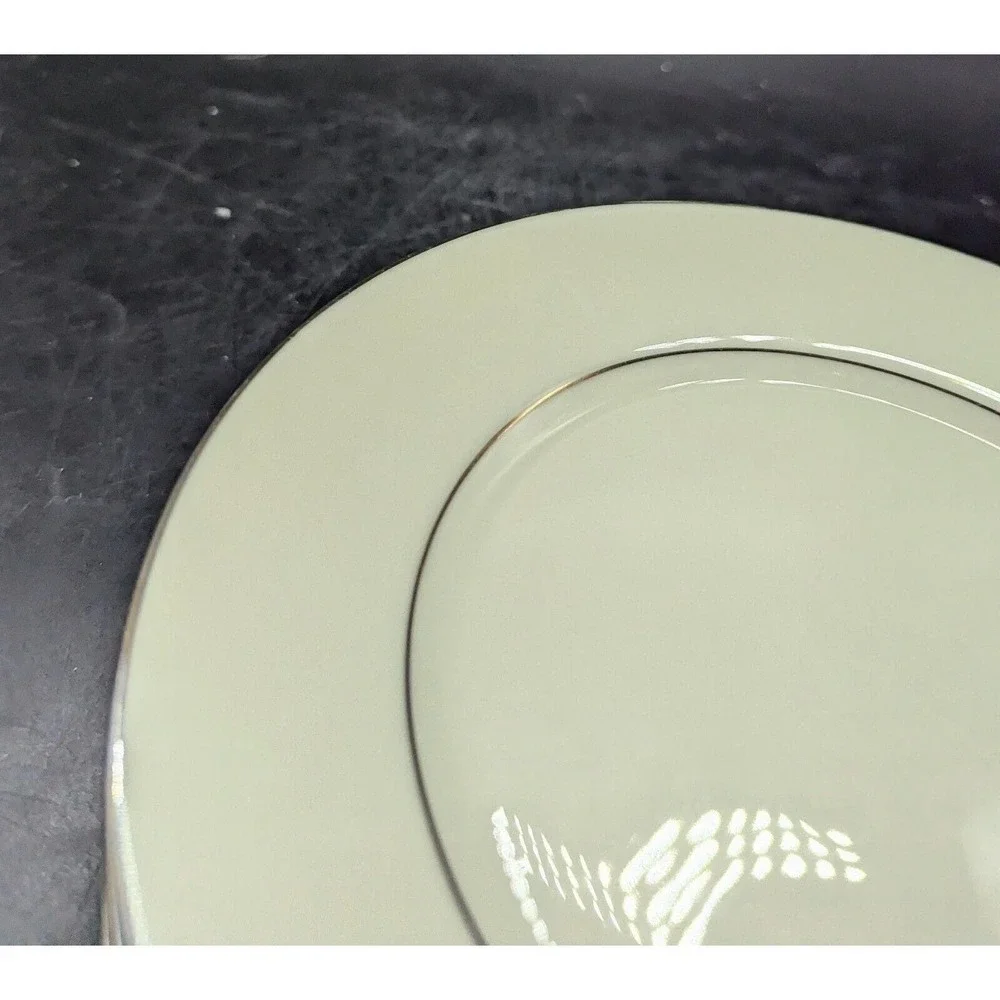 Set Of 7 Vintage Lenox Maywood China Salad Dessert Plate Cream Platinum 8
